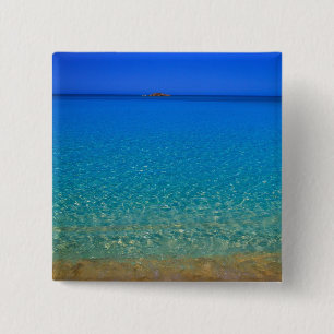 Badge Carré 5 Cm Eau bleue, îles Exuma, Bahamas.