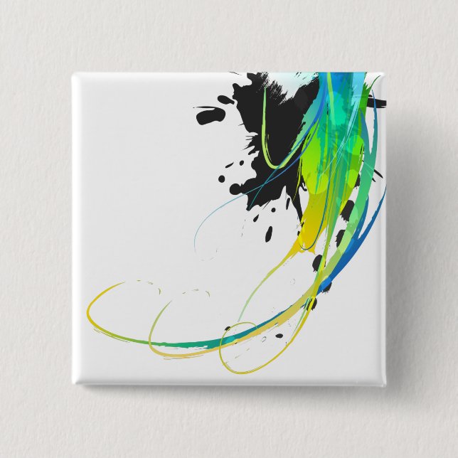 Badge Carré 5 Cm Eaux cool Abstraites Plaques de peinture (Devant)