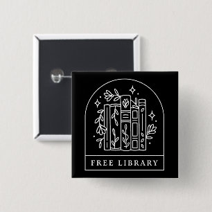 Badge Carré 5 Cm Échange de livres de bibliothèque gratuits
