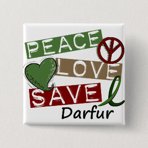 Badge Carré 5 Cm ÉCONOMIES le Darfour d'AMOUR de PAIX