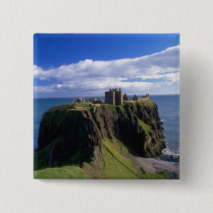 Badge Carré 5 Cm Ecosse, Aberdeen. Château de Dunnotar.