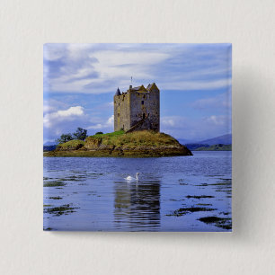 Badge Carré 5 Cm Écosse, Highland, Wester Ross, Loch Linnhe. A