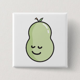 Badge Carré 5 Cm Écouter avec le sourire