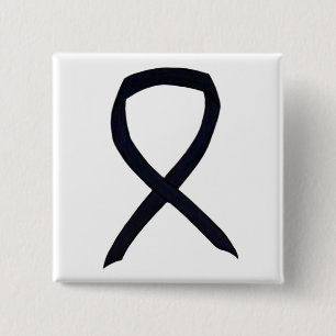 Badge Carré 5 Cm Écran d'art personnalisé Black Awareness