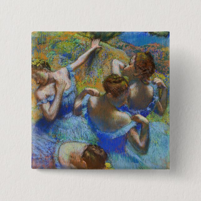 Badge Carré 5 Cm Edgar Degas - Danseurs Bleus (Devant)