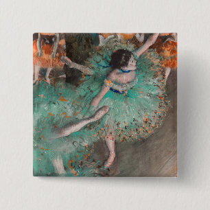 Badge Carré 5 Cm Edgar Degas - Danseuse basculant / Danseuse verte
