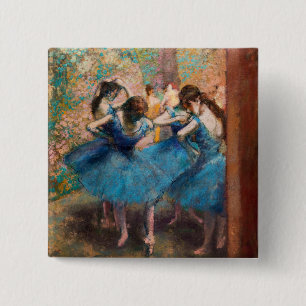 Badge Carré 5 Cm Edgar Degas - Danseuses en bleu