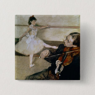 Badge Carré 5 Cm Edgar Degas   la leçon de danse, c.1879