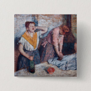 Badge Carré 5 Cm Edgar Degas - Les repasseuses