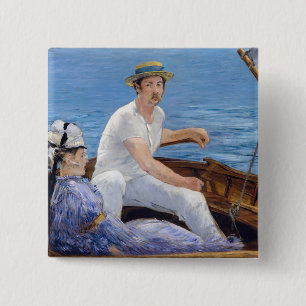 Badge Carré 5 Cm Edouard Manet - Bateau
