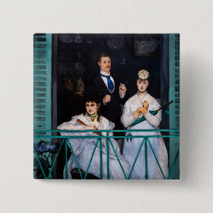 Badge Carré 5 Cm Edouard Manet - Le Balcon / Le Balcon