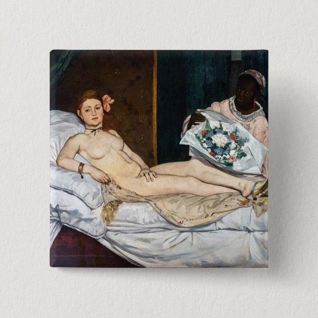 Badge Carré 5 Cm Edouard Manet - Olympia (Devant)