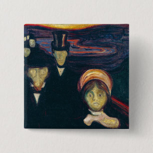 Badge Carré 5 Cm Edvard Munch - Anxiété