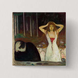 Badge Carré 5 Cm Edvard Munch - Ashes