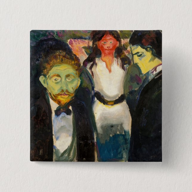 Badge Carré 5 Cm Edvard Munch - Jealousy (Devant)