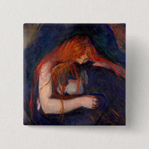 Badge Carré 5 Cm Edvard Munch - Vampire / Amour et douleur