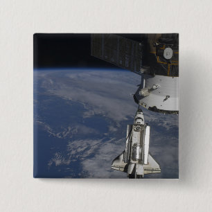 Badge Carré 5 Cm Effort de navette spatiale 2