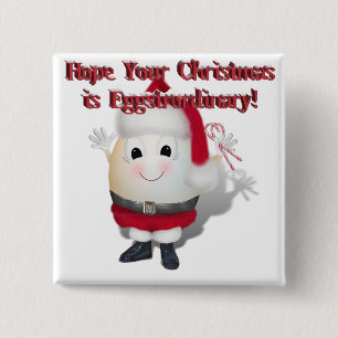 Badge Carré 5 Cm Eggstrordinary Santa Christmas Egg