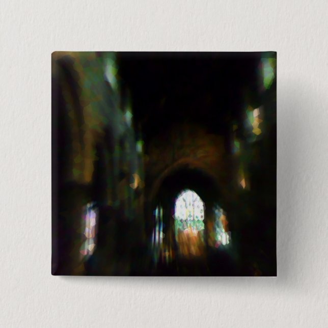 Badge Carré 5 Cm Église noire (Devant)
