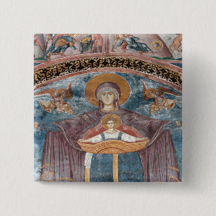 Badge Carré 5 Cm Église orthodoxe serbe, et un site de l'UNESCO, 2