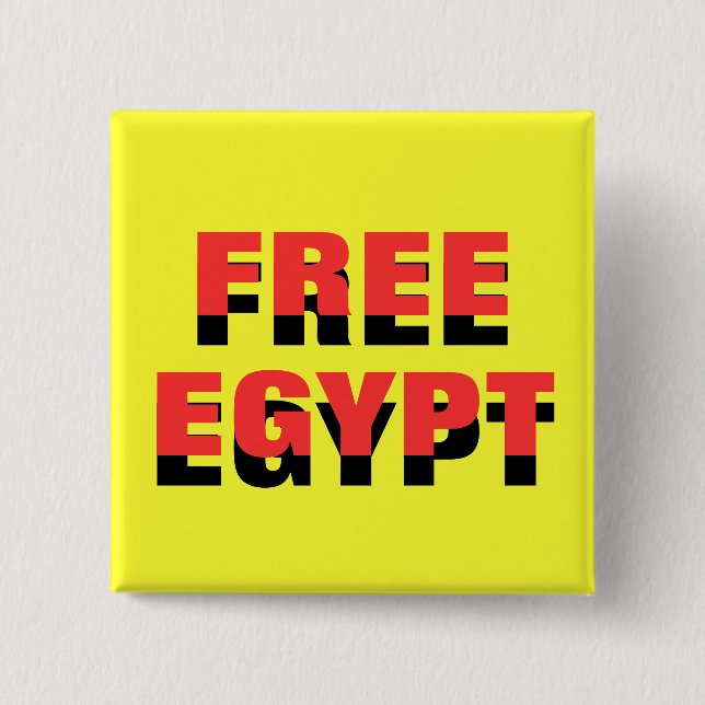 BADGE CARRÉ 5 CM EGYPTE LIBRE (Devant)