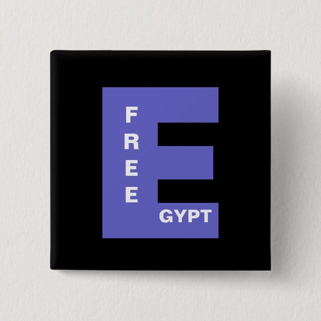 BADGE CARRÉ 5 CM EGYPTE LIBRE (Devant)