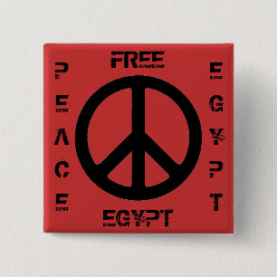 BADGE CARRÉ 5 CM EGYPTE LIBRE PAIX EGYPTE