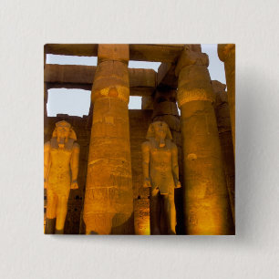 Badge Carré 5 Cm Égypte, Louxor.  Temple de Karnak.
