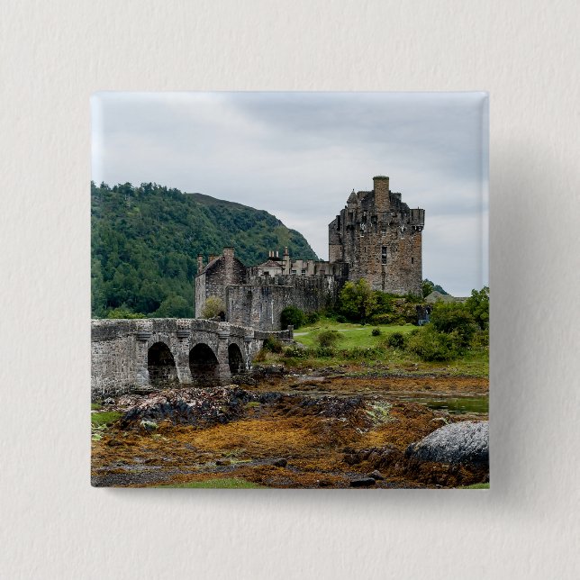 Badge Carré 5 Cm Eilean Donan Castle, Loch Duich - Ecosse, Royaume- (Devant)