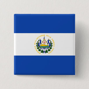 Badge Carré 5 Cm El Salvador Flag Button