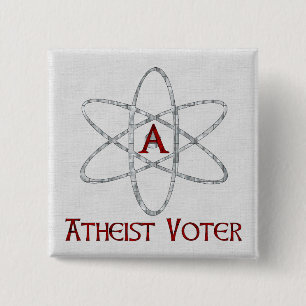 BADGE CARRÉ 5 CM ÉLECTEUR ATHÉE
