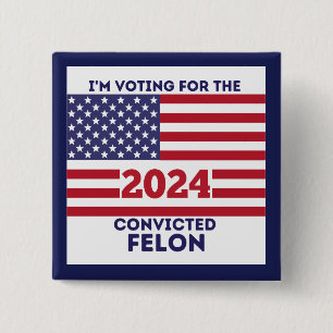 BADGE CARRÉ 5 CM ÉLECTION 2024, TRUMP