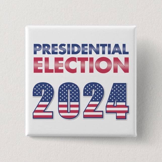 Badge Carré 5 Cm Élection présidentielle 2024 (Devant)