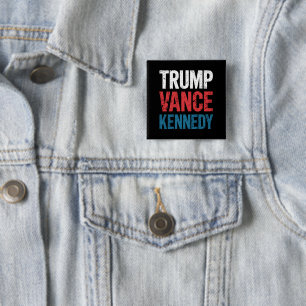Badge Carré 5 Cm Élection Trump Vance Kennedy 2024
