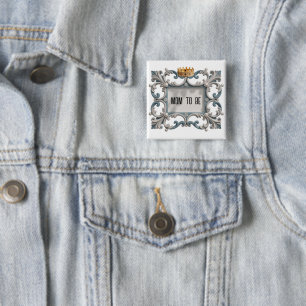 Badge Carré 5 Cm Elégant baroque Baby Boy Douche