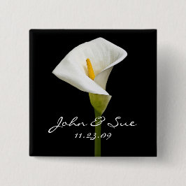 Badge Carré 5 Cm Elégant Cala Lily - Bouton Carré