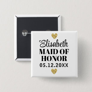 Badge Carré 5 Cm Élégant et Simple Pour Demoiselle D'Honneur