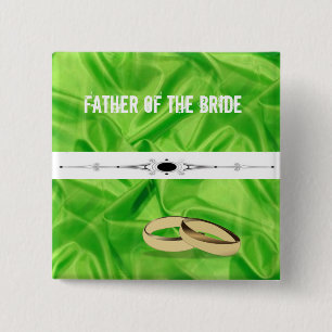 Badge Carré 5 Cm Élégant`Lime Green Silk Mariage