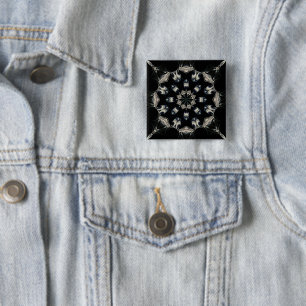 Badge Carré 5 Cm Elégant Mandala