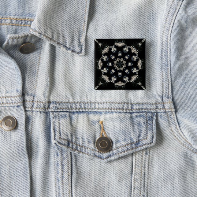 Badge Carré 5 Cm Elégant Mandala (En situation)