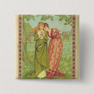 Badge Carré 5 Cm Élégant Romantique Vintage Saint-Valentin, Ère Vic