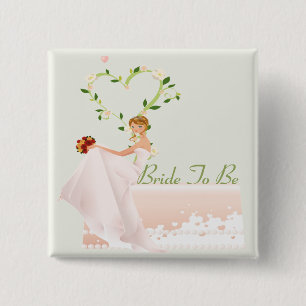 Badge Carré 5 Cm Élégante Mariée À Être Bouton