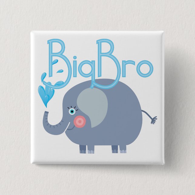 Badge Carré 5 Cm Elephant Big Bro (Devant)