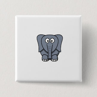 Badge Carré 5 Cm Éléphant mignon Clipart de bande dessinée