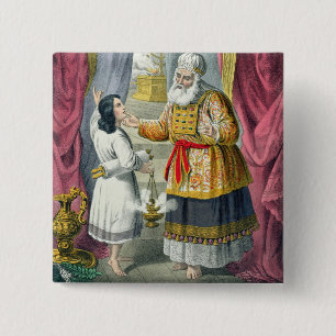 Badge Carré 5 Cm Eli interrogeant Samuel concernant la vision, de