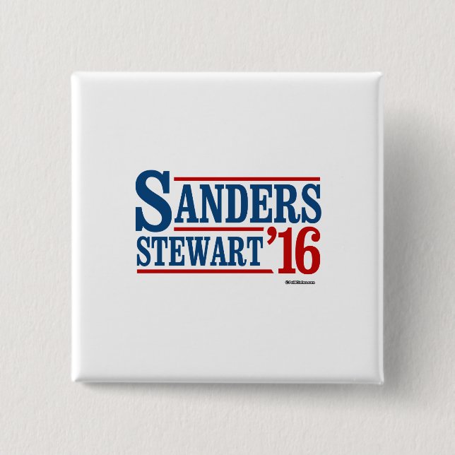 Badge Carré 5 Cm Élisez les ponceuses Stewart 2016 (Devant)