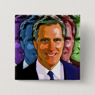 Badge Carré 5 Cm Élisez Mitt Romney pour le président