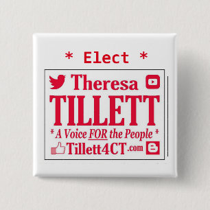 Badge Carré 5 Cm Élisez Tillett bouton carré