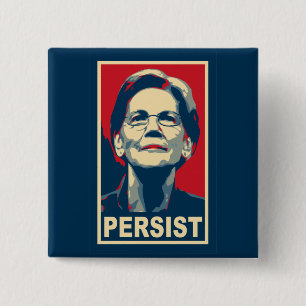 Badge Carré 5 Cm Elizabeth Warren Persist