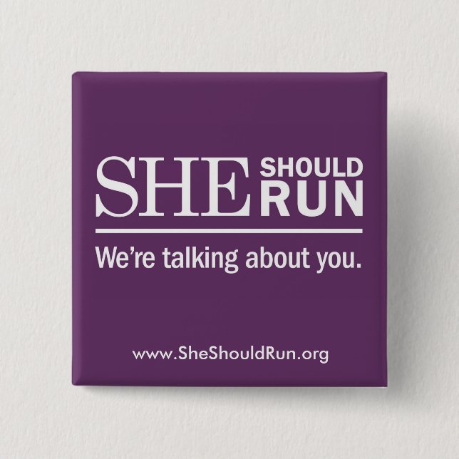 Badge Carré 5 Cm Elle devrait courir (Devant)